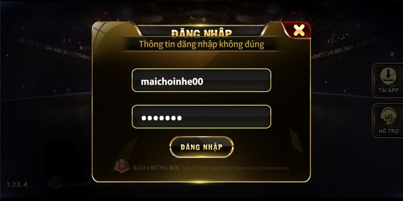 Thông tin cung cấp để đăng nhập cần bảo đảm chính xác
