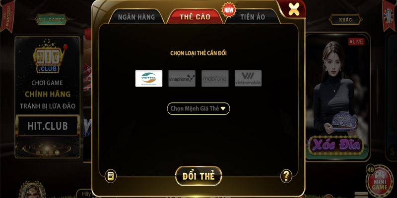 Thẻ cào điện thoại là phương thức mất phí nên anh em cần lưu ý khi lựa chọn